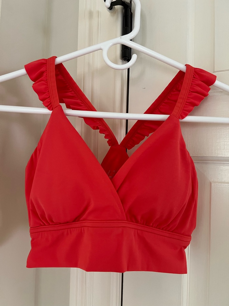 Aerie Ruffled Strap Crop Top